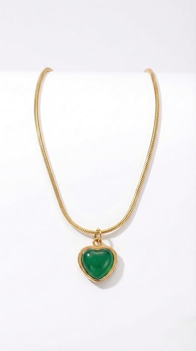 Astria Emerald Heart Chain Necklace