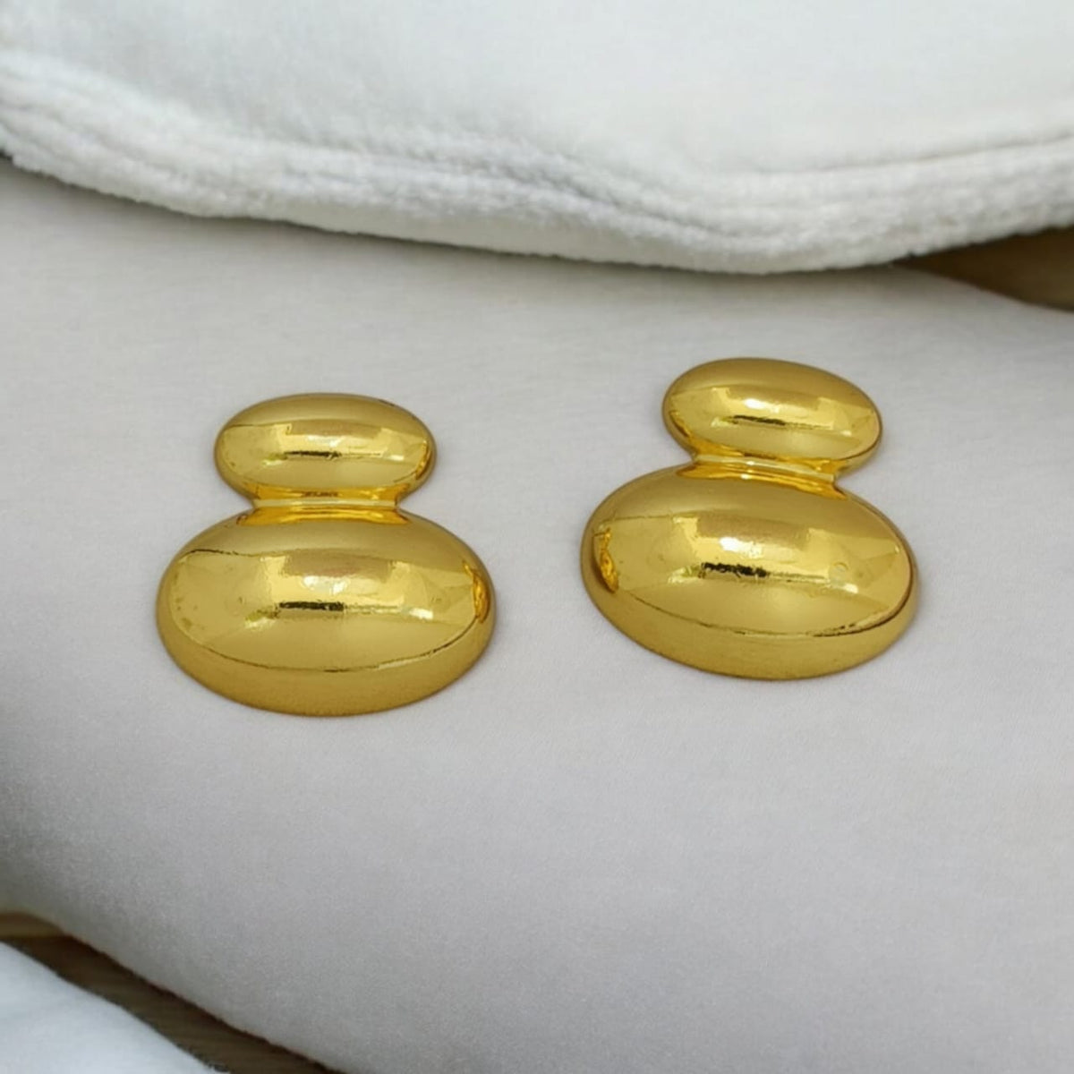 Astria Jewellery Gold Plated Dome Stud Earrings for Women | Minimal Chunky Statement Earrings | Modern Glossy Daily Wear & Party Jewellery Astria Jewellery