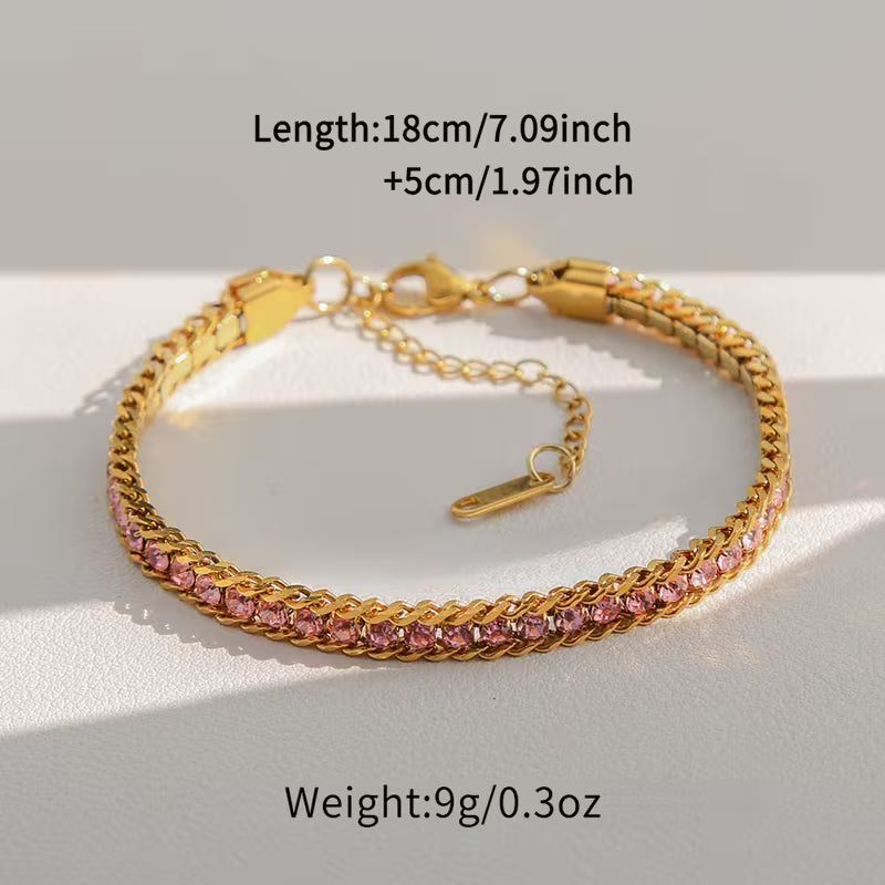 Blush Radiance Crystal Tennis Bracelet Astria Jewellery
