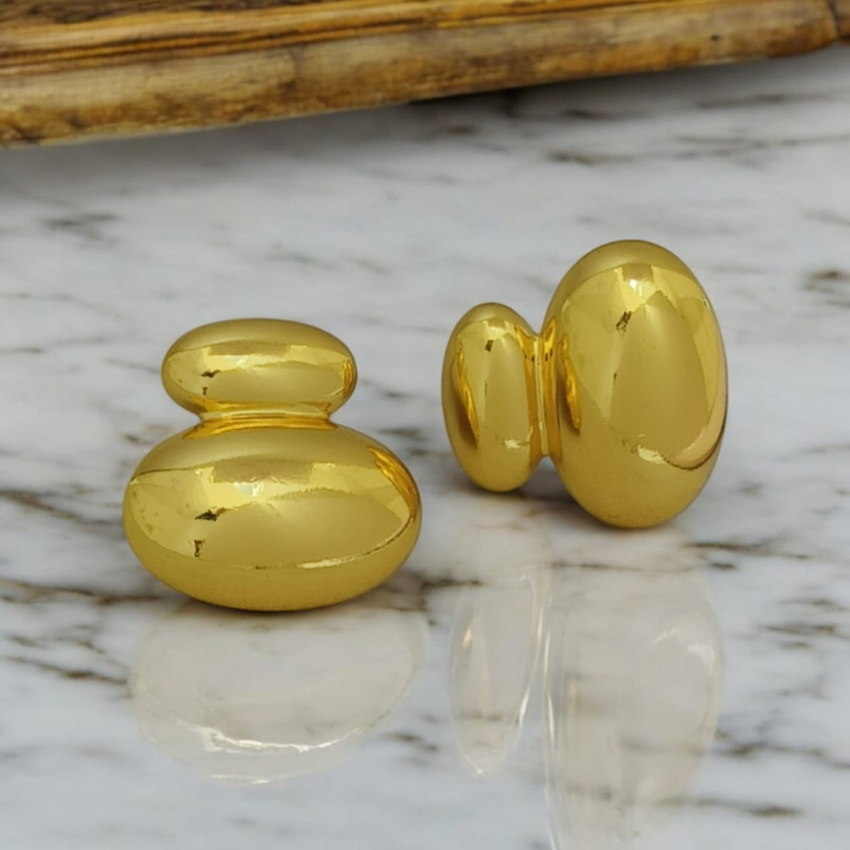 Astria Jewellery Gold Plated Dome Stud Earrings for Women | Minimal Chunky Statement Earrings | Modern Glossy Daily Wear & Party Jewellery Astria Jewellery