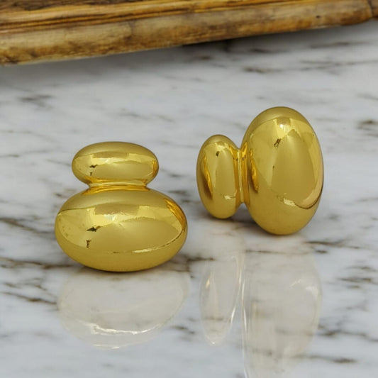 Astria Jewellery Gold Plated Dome Stud Earrings for Women | Minimal Chunky Statement Earrings | Modern Glossy Daily Wear & Party Jewellery Astria Jewellery