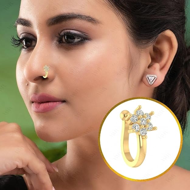 Aurora Blossom Crystal Nose Pin Astria Jewellery