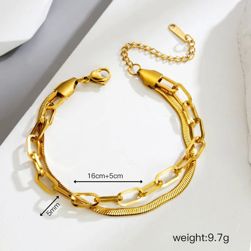 Gold Paperclip Chain Bracelet for Women | Anti-Tarnish Stainless Steel Link Bracelet Astria Jewellery