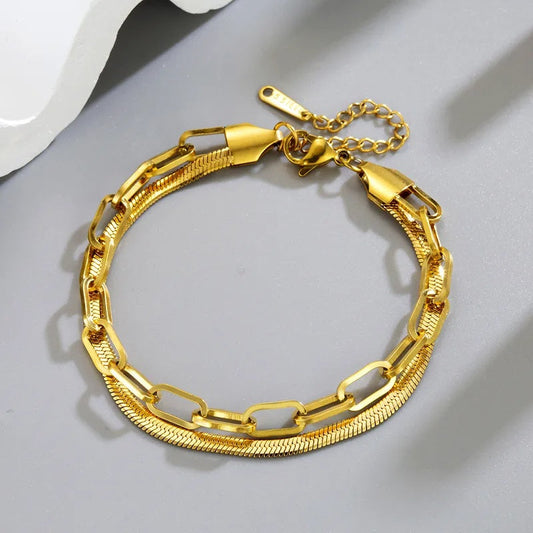 Gold Paperclip Chain Bracelet for Women | Anti-Tarnish Stainless Steel Link Bracelet Astria Jewellery