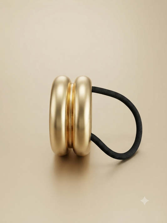 Gold Geometric Hair Tie for Women | Metal Hair Band | Ponytail Holder Hair Accessory Astria Jewellery