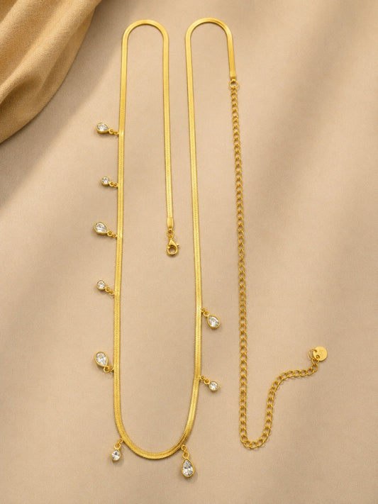 Rose Gold Crystal Waist Chain for Women | Anti-Tarnish Stainless Steel Belly Chain Astria Jewellery