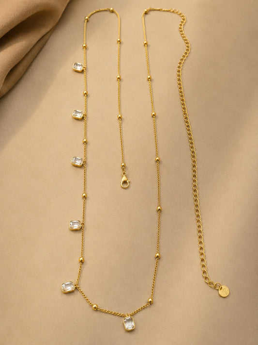 Gold Crystal Waist Chain for Women | Layered Belly Chain | Anti-Tarnish Stainless Steel Astria Jewellery