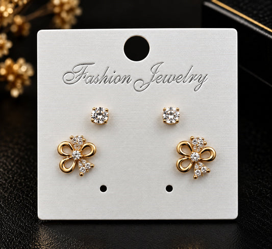 Gold Plated Pearl Stud Earrings Set Gold Drops & Danglers ASTRIA JEWELLERY