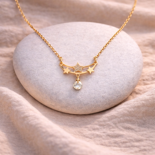 Moon Star Rose Gold Necklace