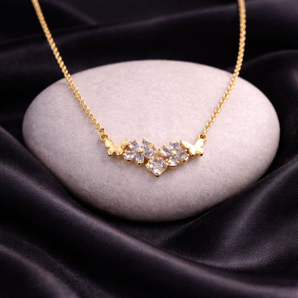 Butterfly with Diamonds Necklace