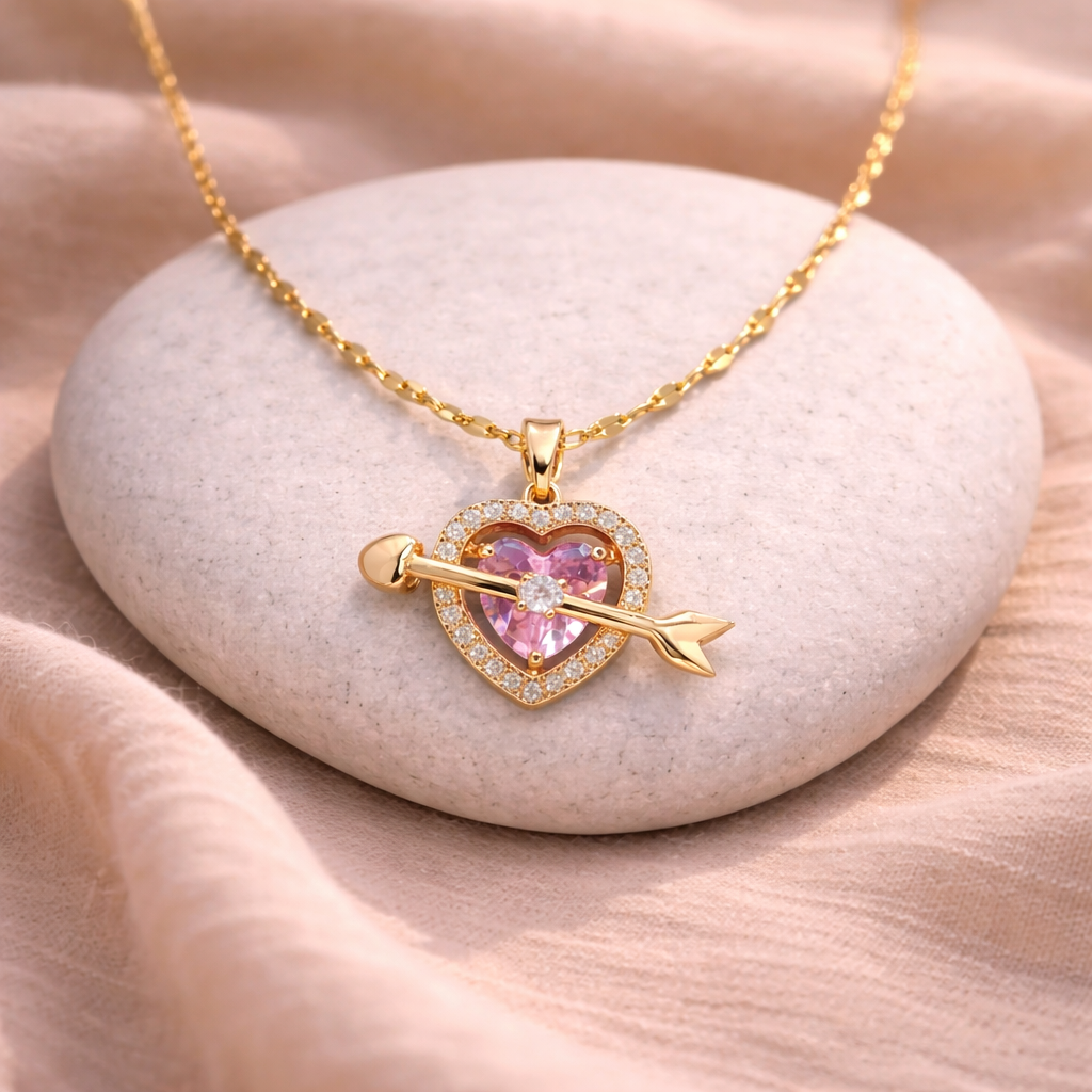 Cupid’s Arrow Heart Necklace