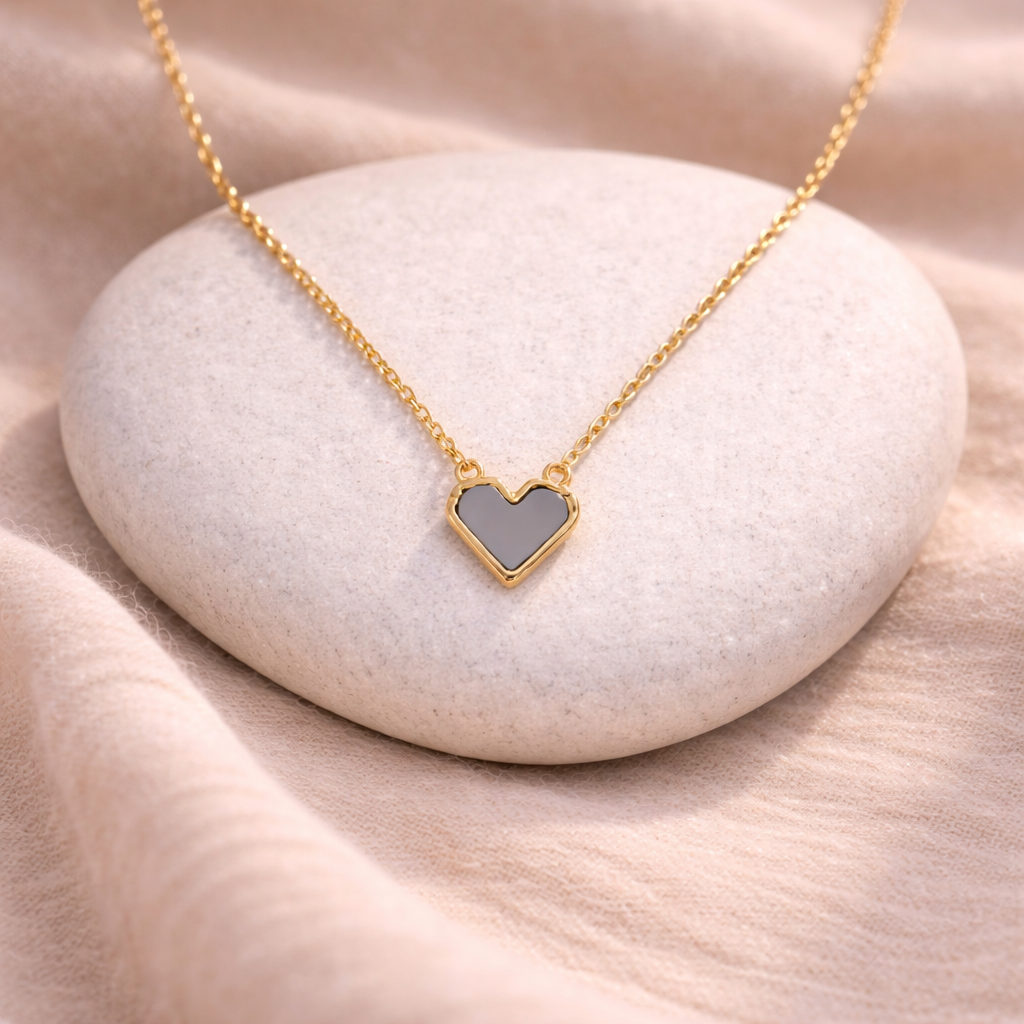 Grey Heart Necklace