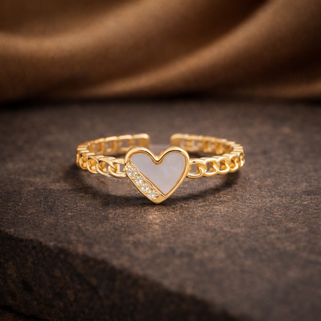 Elegant Heart Ring for Women & Girls – Adjustable Fashion Jewellery