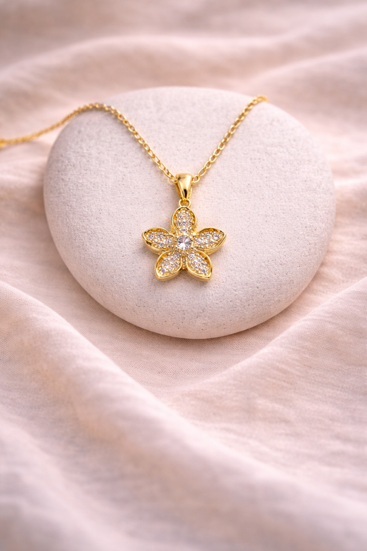 Astria Jewellery Gold Plated Dual Butterfly Floral Zircon Pendant Necklace for Women | Elegant Sparkling Charm Chain | Stylish Daily & Party Wear Jewellery