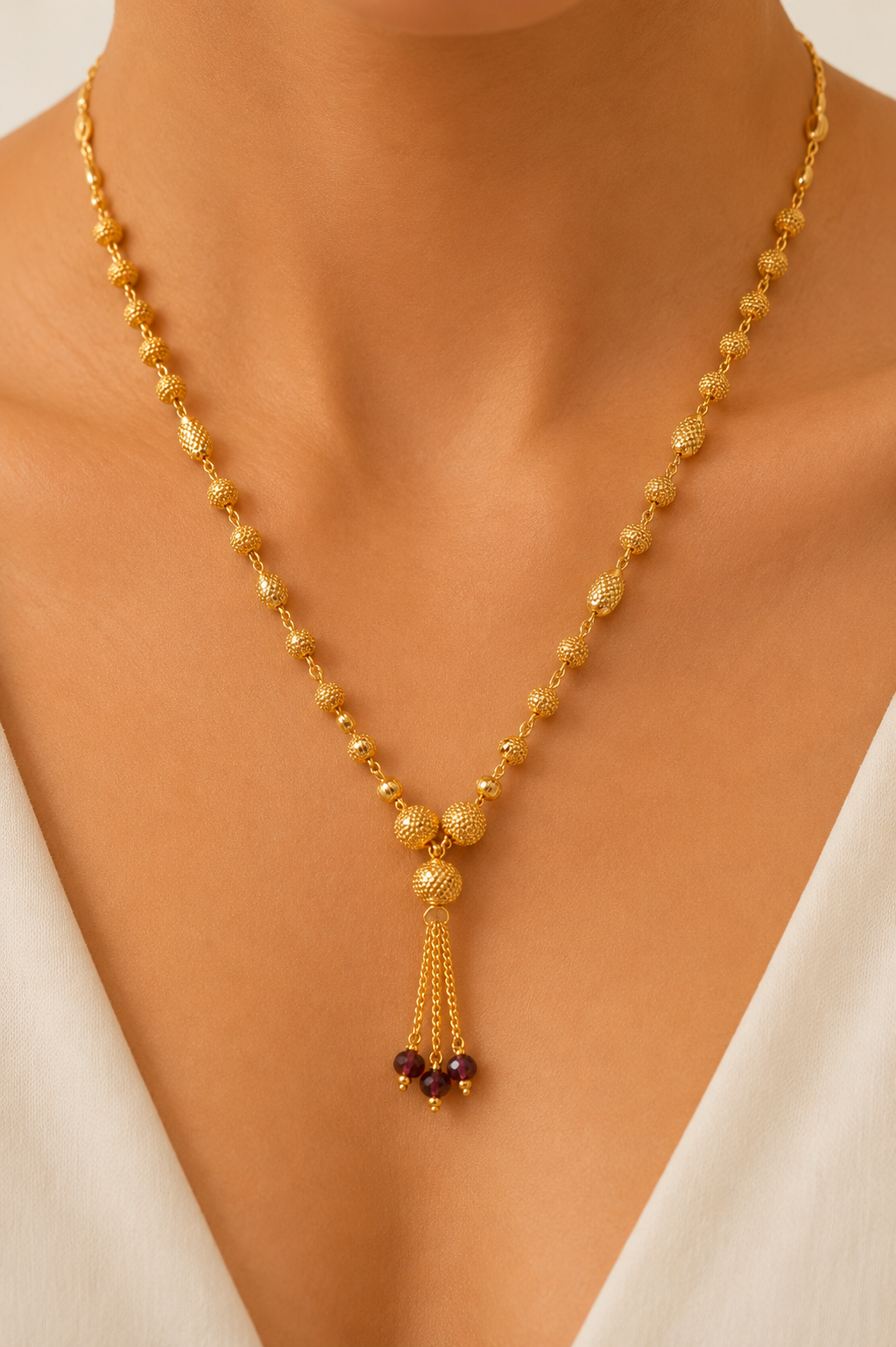 Astria Golden Heart Tassel Mangalsutra