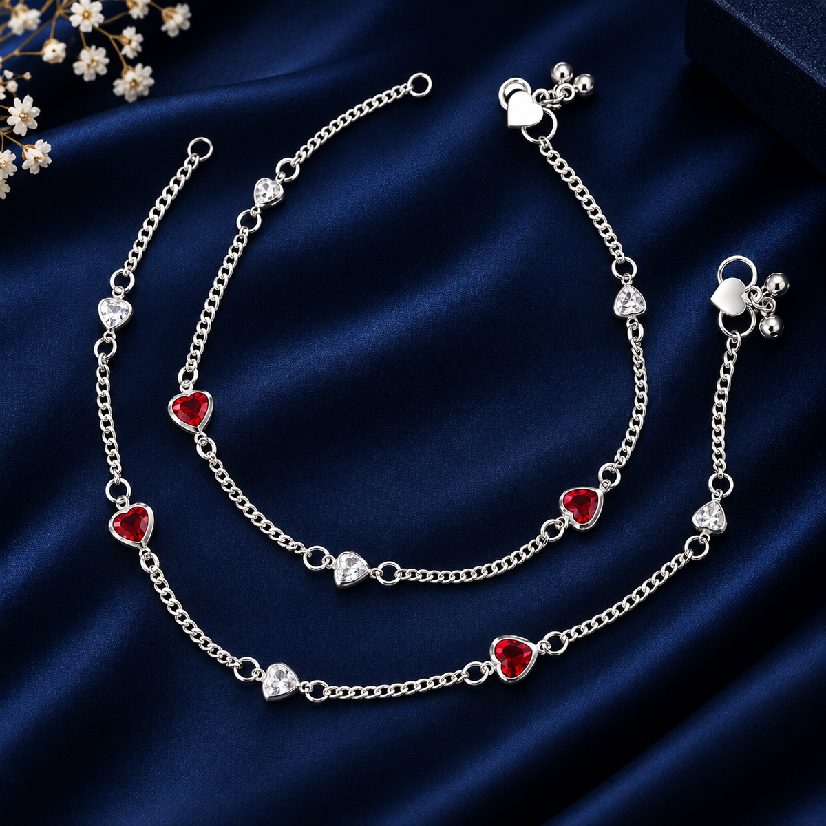 Traditional Silver Anklet Pair ASTRIA JEWELLERY