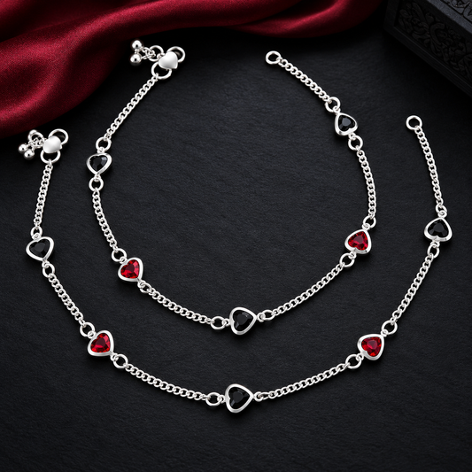 Antique Silver Anklet Pair ASTRIA JEWELLERY