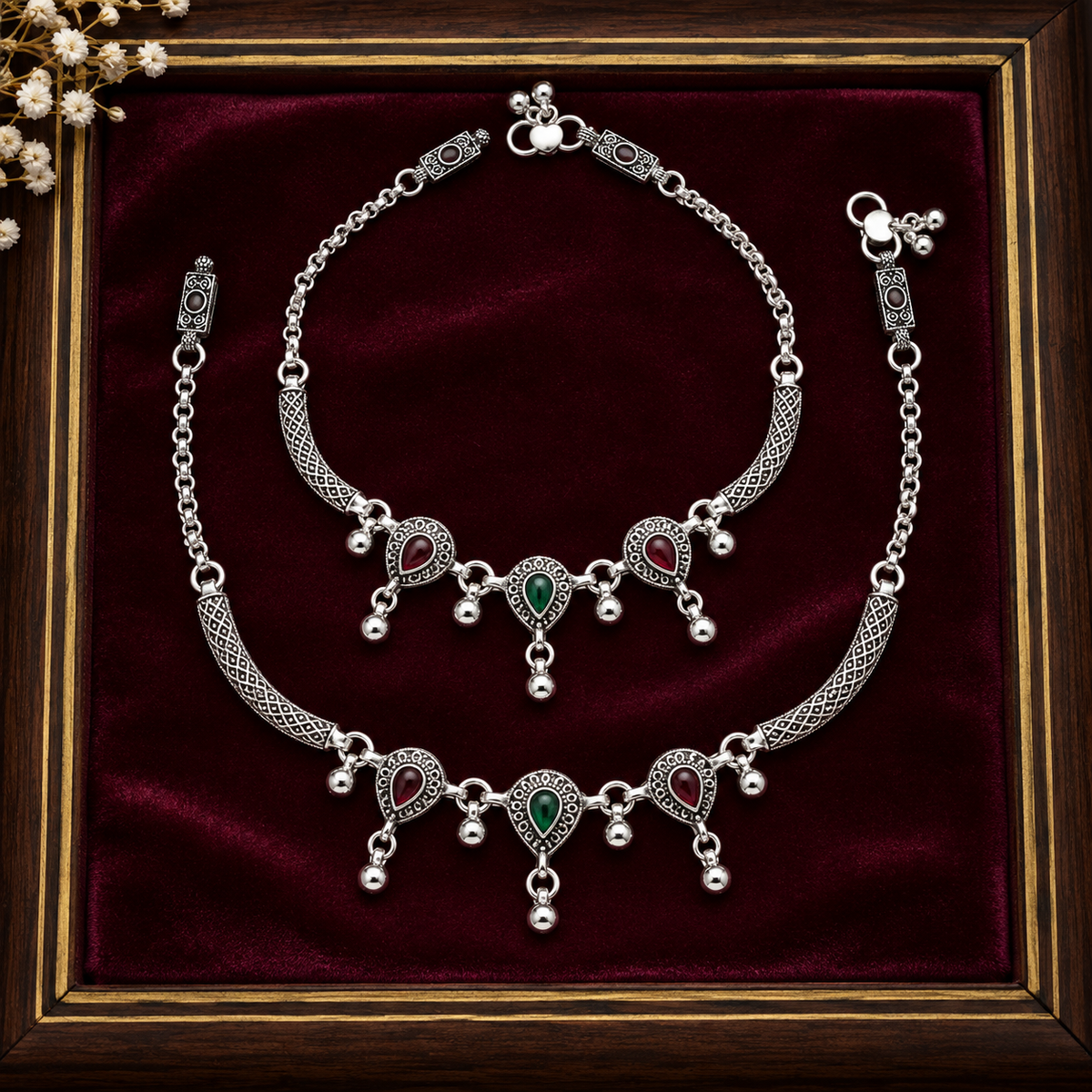 Royal Antique Anklet Pair ASTRIA JEWELLERY