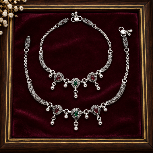 Royal Antique Anklet Pair ASTRIA JEWELLERY