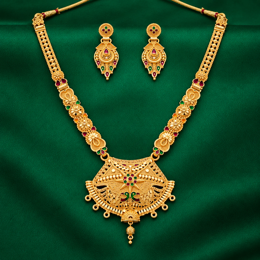 Gold Plated Kundan Necklace Set with Multicolor Stones ASTRIA JEWELLERY
