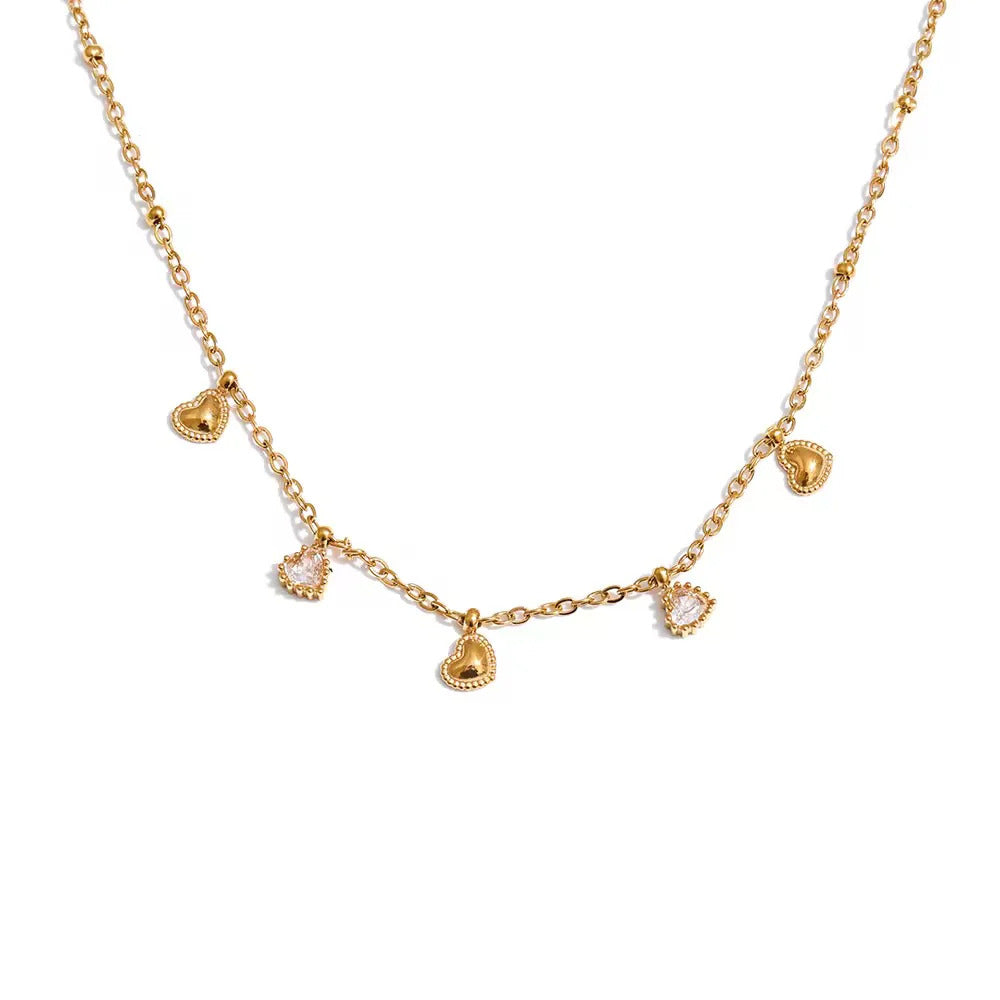 Astria Crystal Heart Charm Necklace
