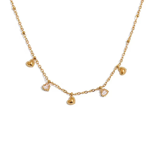Astria Crystal Heart Charm Necklace