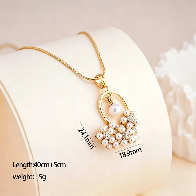 Elegant Pearl Heart Pendant Necklace for Women | Gold Pearl Charm Necklace | Luxury Statement Necklace