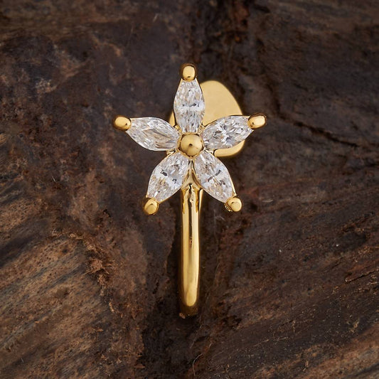 Petal Glow Crystal Nose Pin