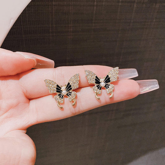 Gold Plated Butterfly Stud Earrings