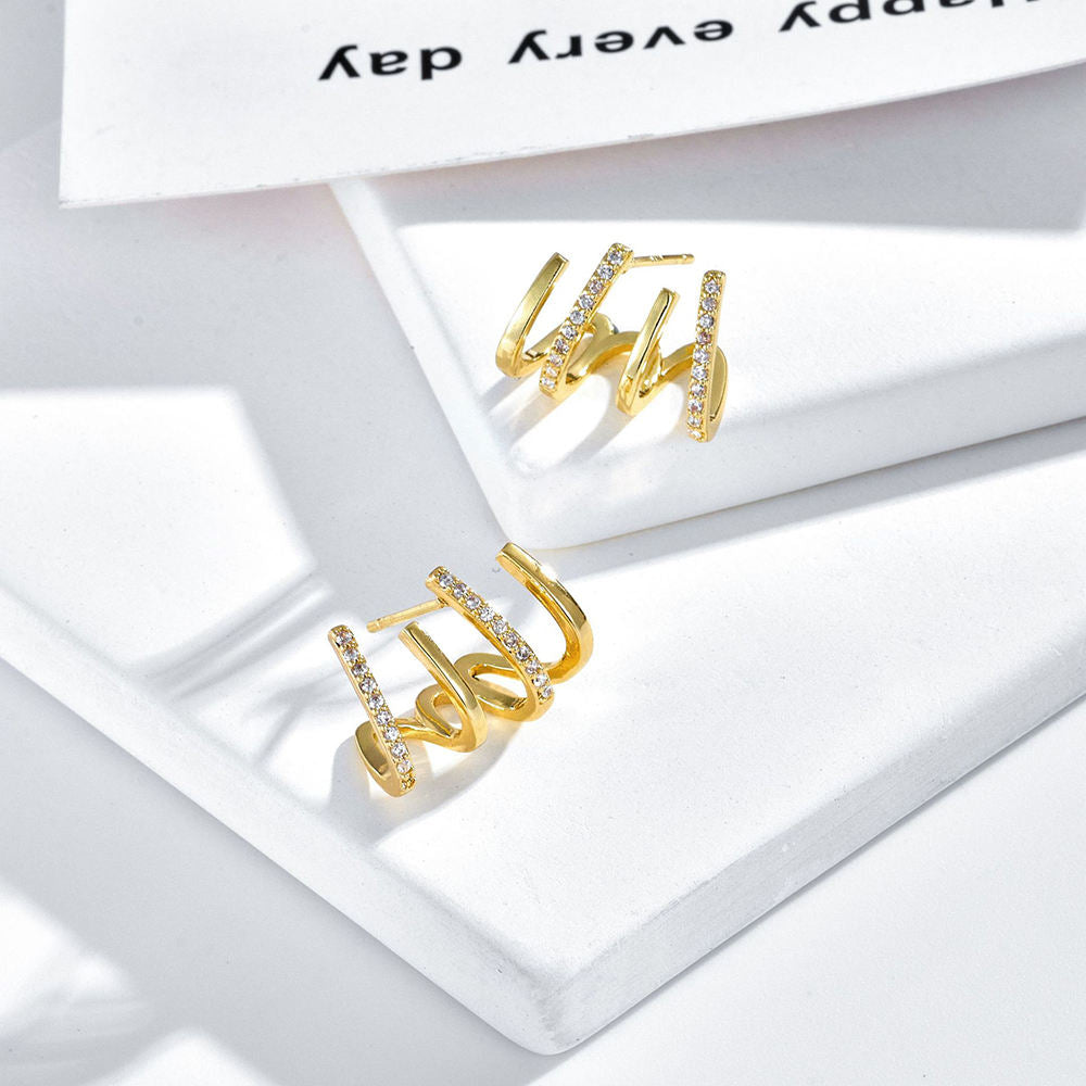 Gold Plated Crystal Hoop Earrings