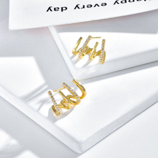 Gold Plated Crystal Hoop Earrings