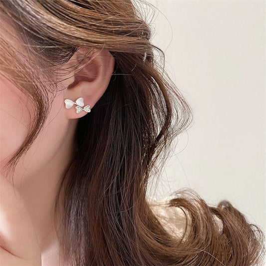 Gold Plated Crystal Knot Pearl Drop Earrings