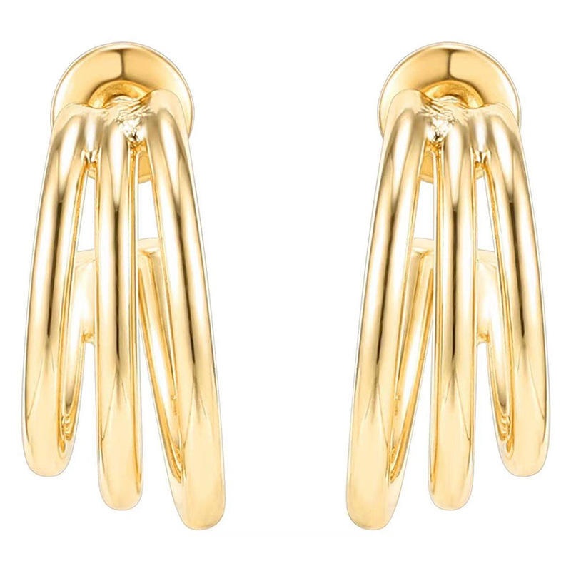 Gold Plated Multi-Layer Hoop Earrings