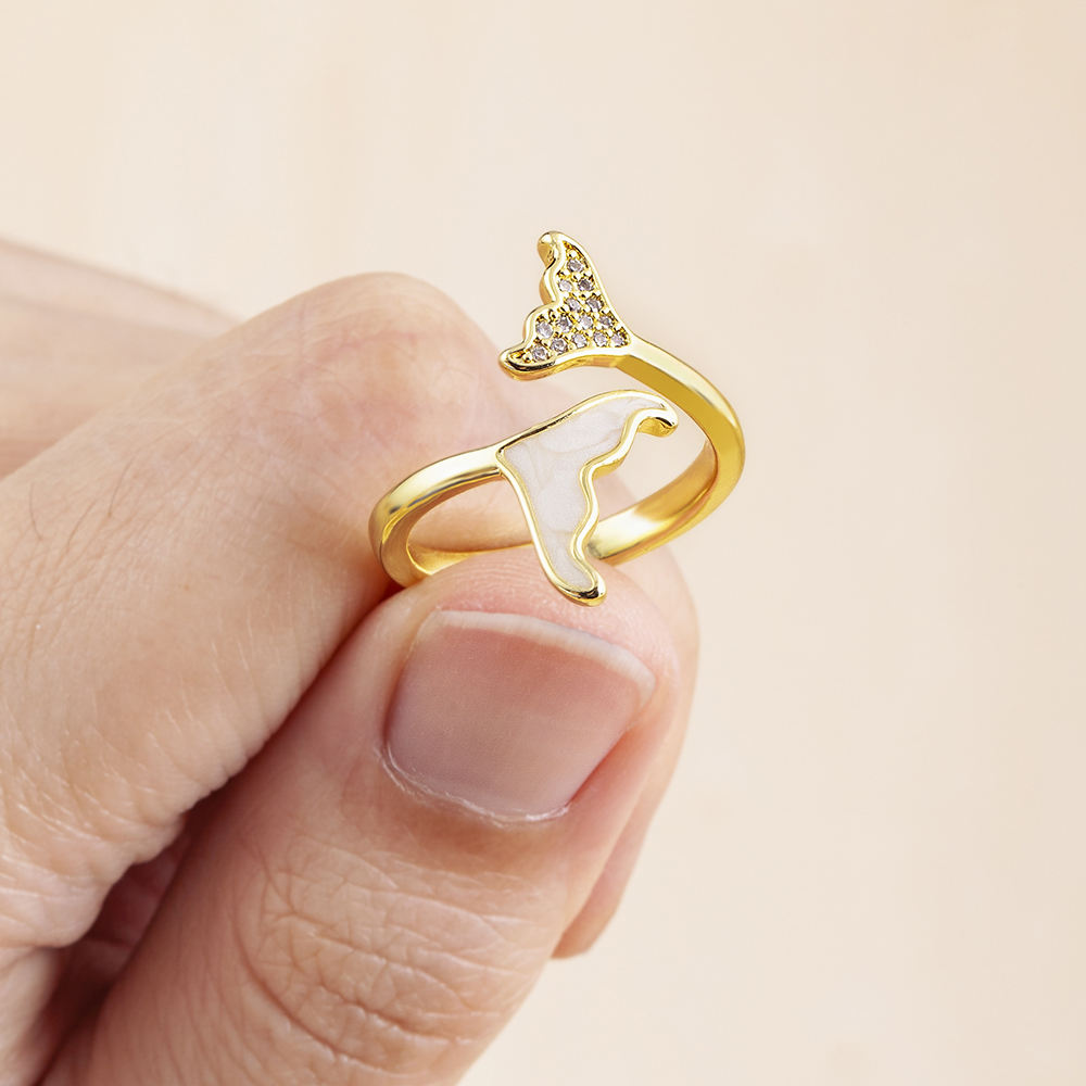 Astria Premium Butterfly Wing Ring with CZ – Minimal Adjustable Ring for Women & Girls