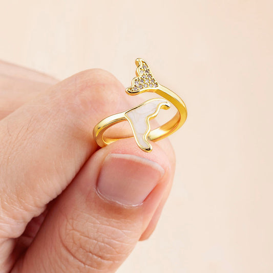 Astria Premium Butterfly Wing Ring with CZ – Minimal Adjustable Ring for Women & Girls