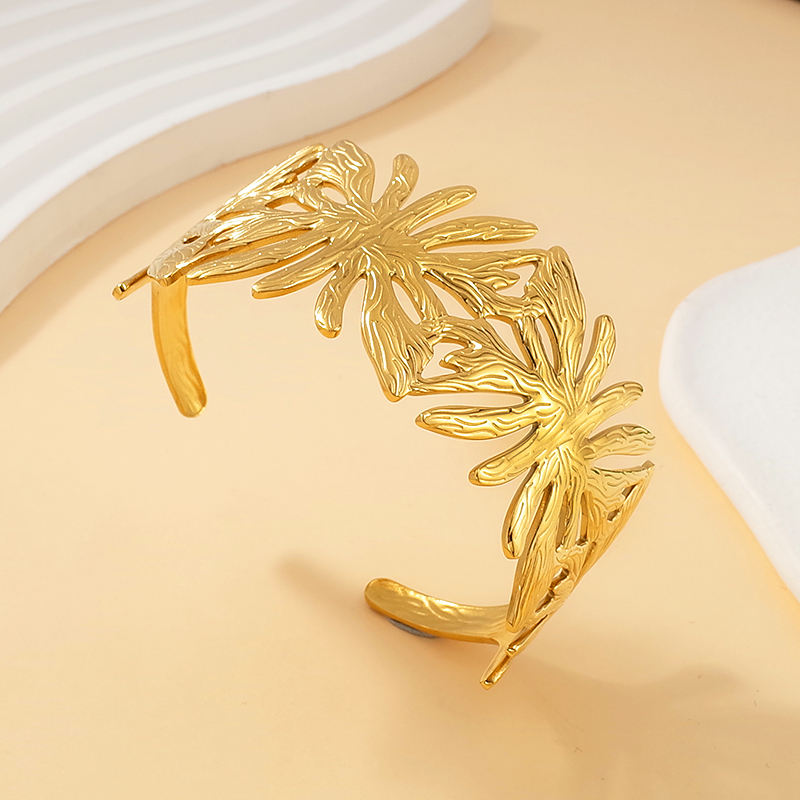 Astria Jewellery Gold-Plated Chunky Link Cuff Bracelet for Women | Statement Open