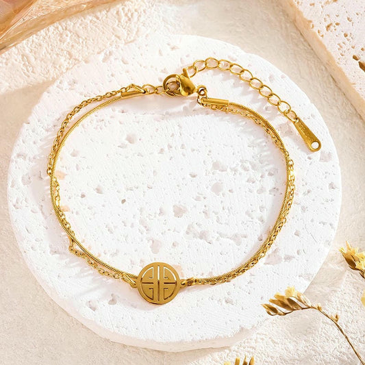 Astria Jewellery Gold-Plated Layered ANKLET for Women | Minimal Charm Chain ANKLET