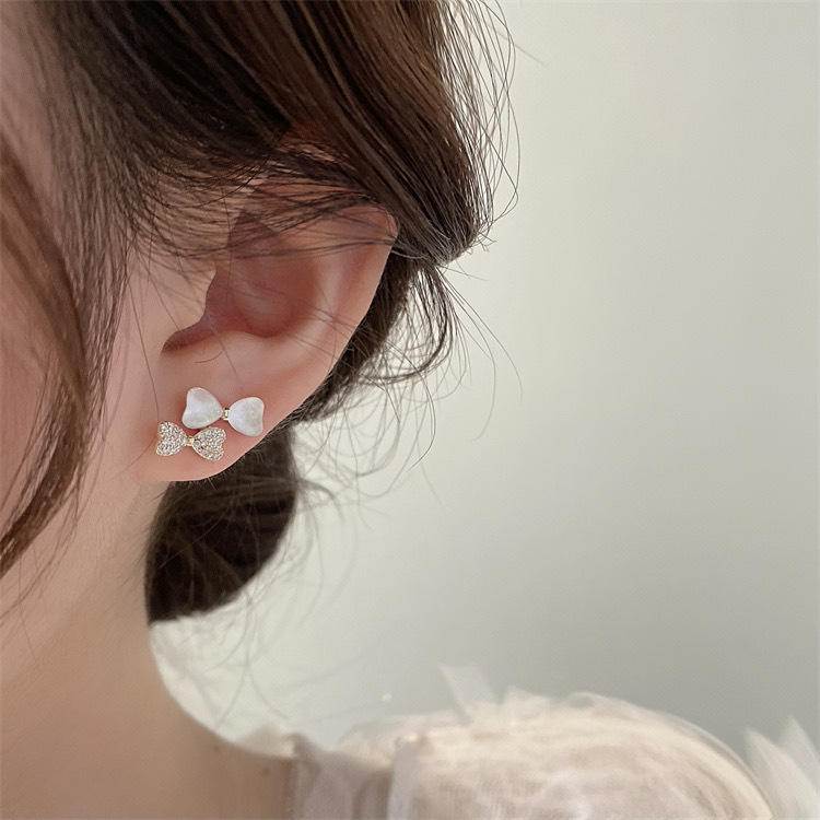 Gold Plated Crystal Knot Pearl Drop Earrings
