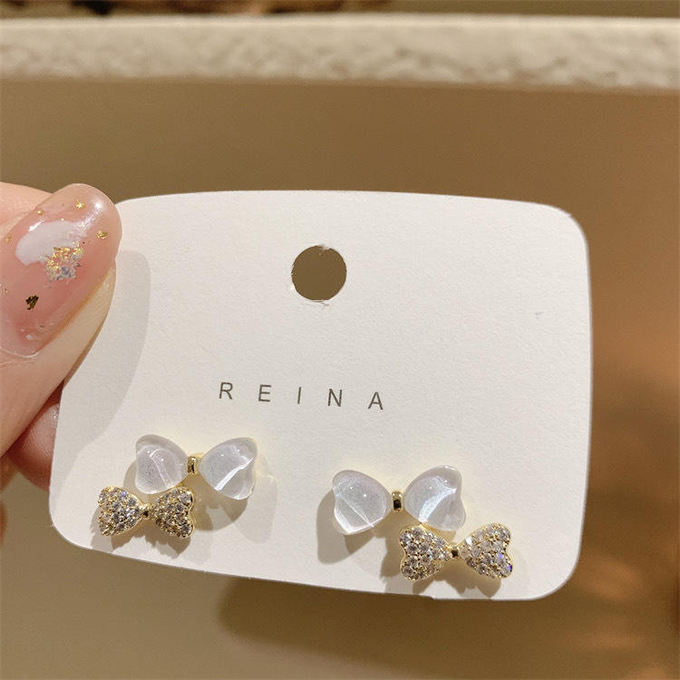 Gold Plated Crystal Knot Pearl Drop Earrings