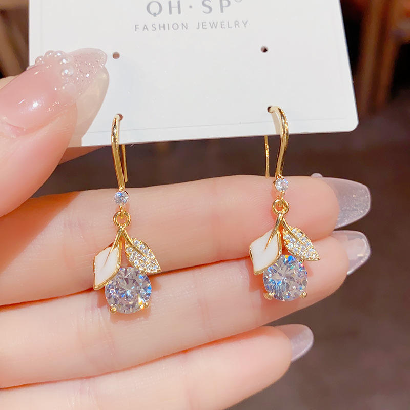 Gold Plated Crystal Drop Earrings