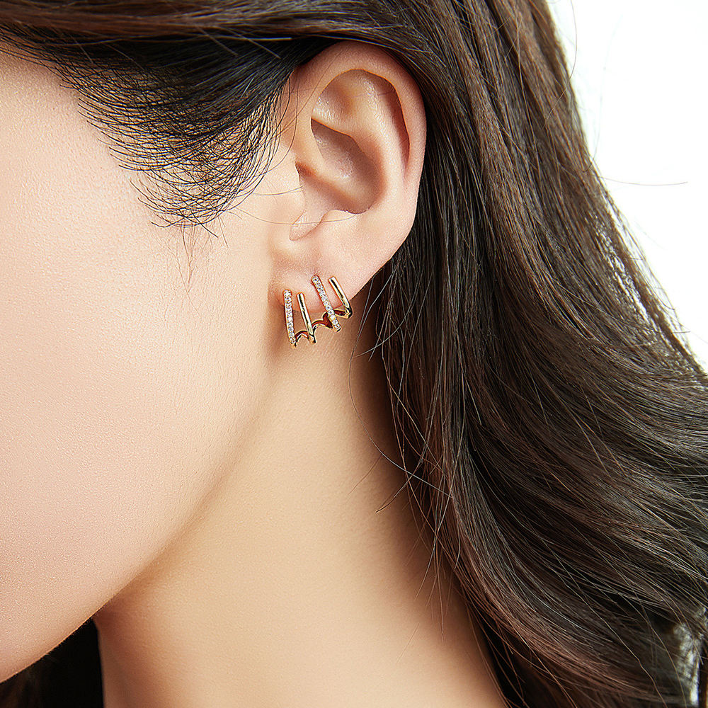 Gold Plated Crystal Hoop Earrings