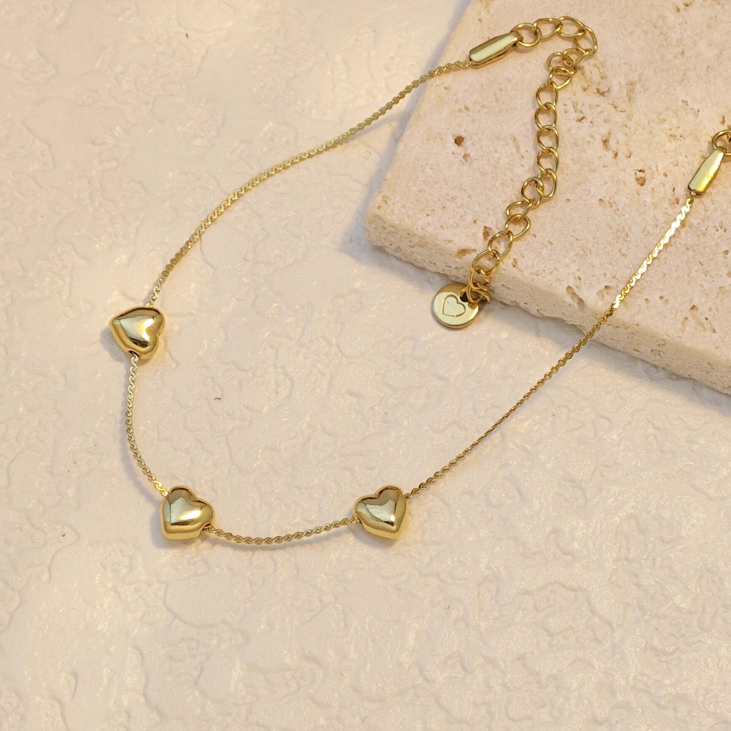 Celeste Heart Gold Anklet Astria Jewellery