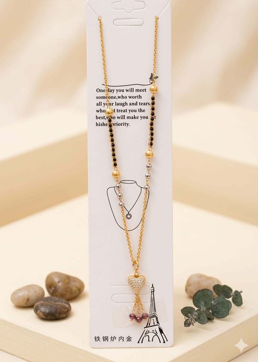 Astria Heart Charm Classic Mangalsutra