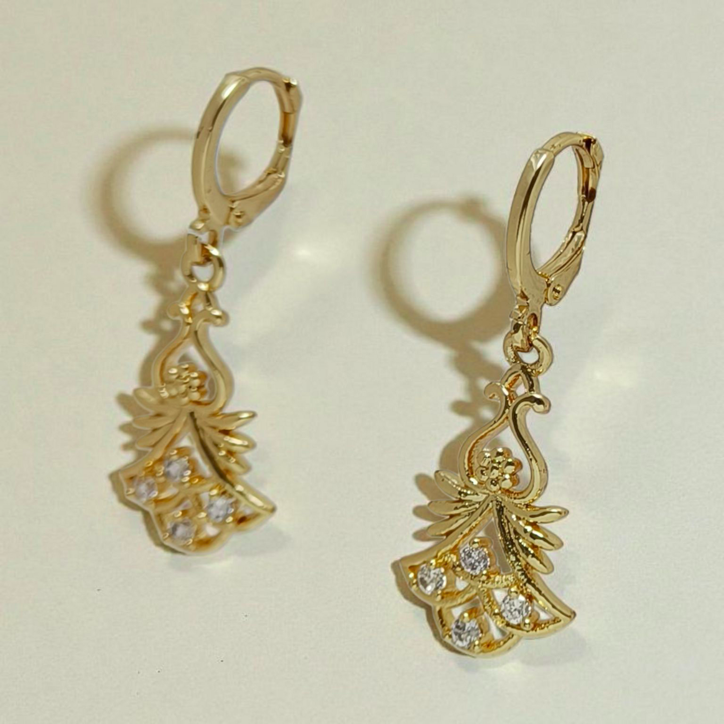 Gold Plated CZ Drop Earrings
