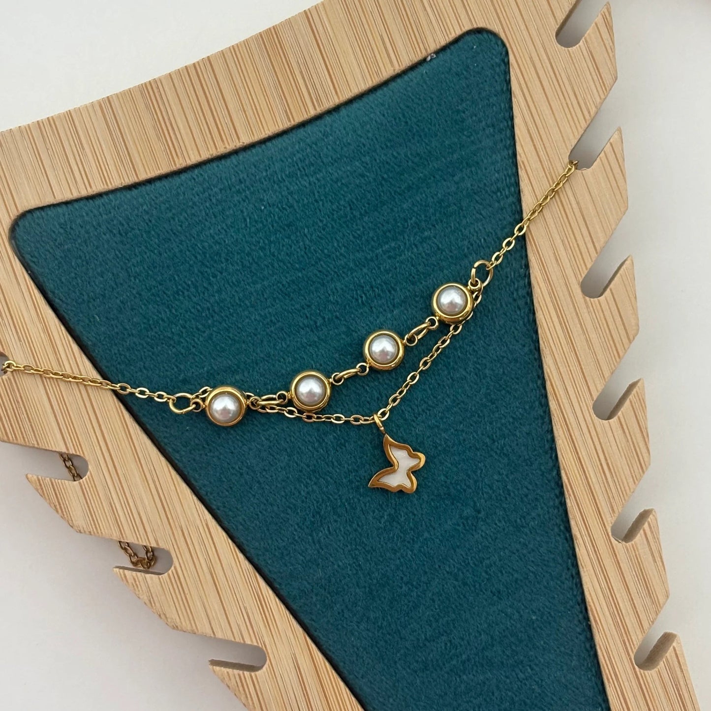 Pearl Flutter Gold Anklet Astria Jewellery