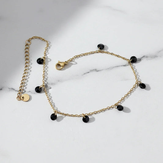 Eclipse Black Crystal Anklet
