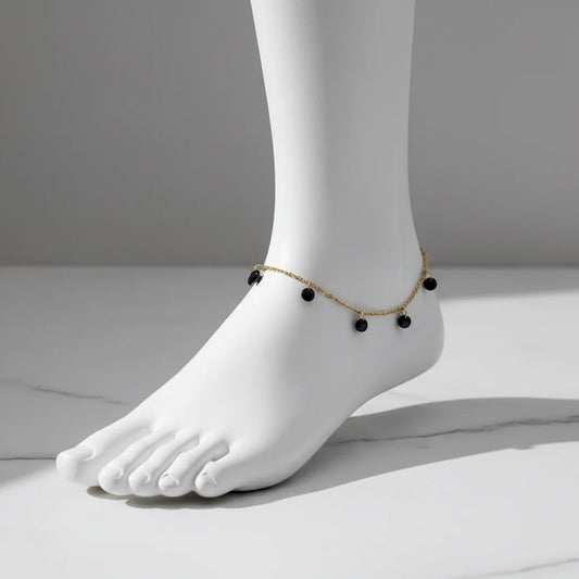 Eclipse Black Crystal Anklet