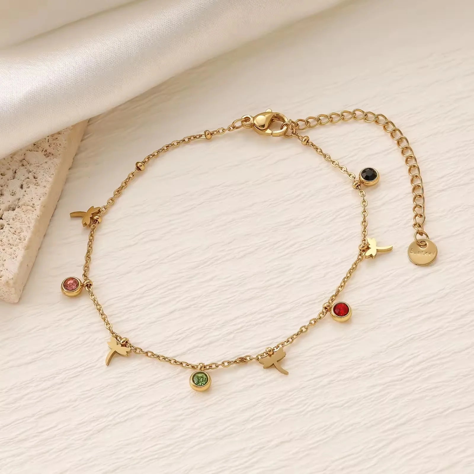 Enchanted Dragonfly Gold Anklet Astria Jewellery