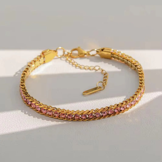 Blush Radiance Crystal Tennis Bracelet