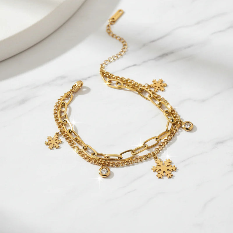 Aurora Snowflake Layered Bracelet